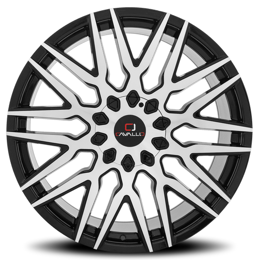 CAVALLO CLV-24 22X9.5 15 5X115/5X120 GLOSS BLACK & MACHINED