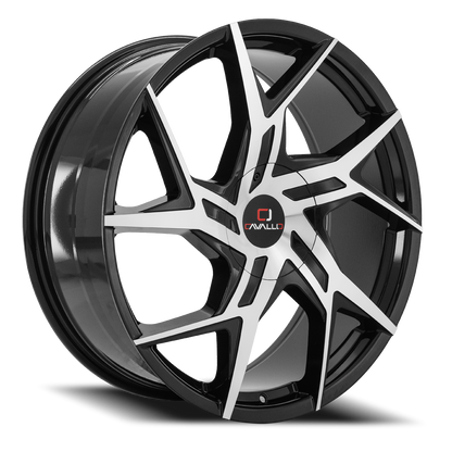 CAVALLO CLV-26 20X8.5 35 5X110/5X114.3 GLOSS BLACK & MACHINED