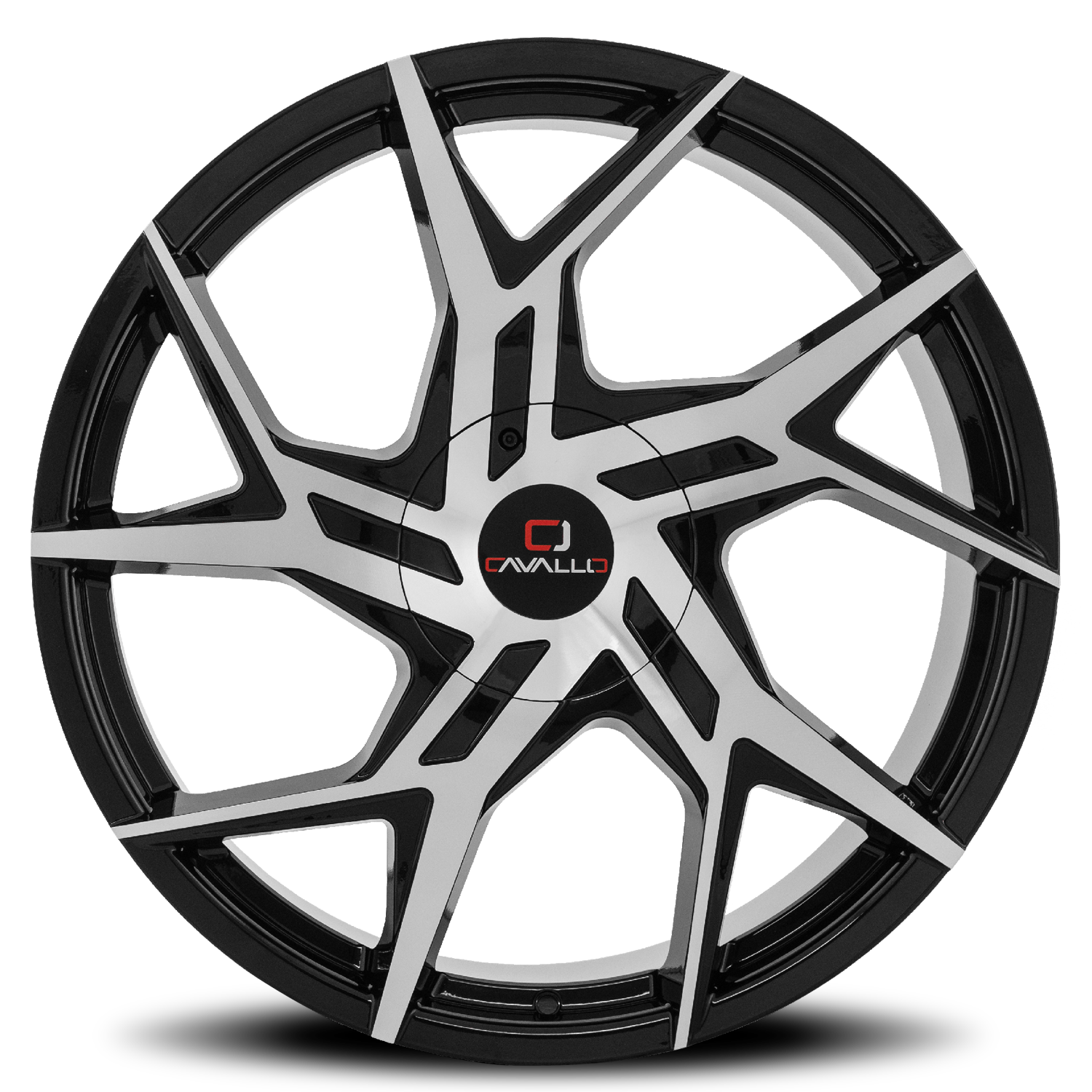 CAVALLO CLV-26 20X8.5 35 5X110/5X114.3 GLOSS BLACK & MACHINED