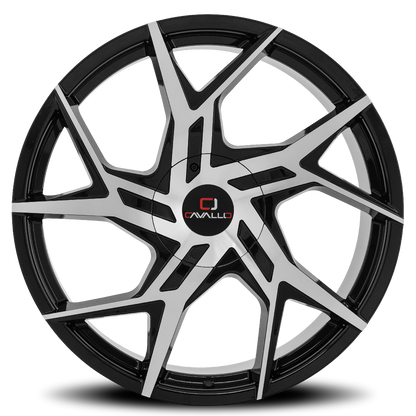 CAVALLO CLV-26 20X8.5 35 5X110/5X114.3 GLOSS BLACK & MACHINED