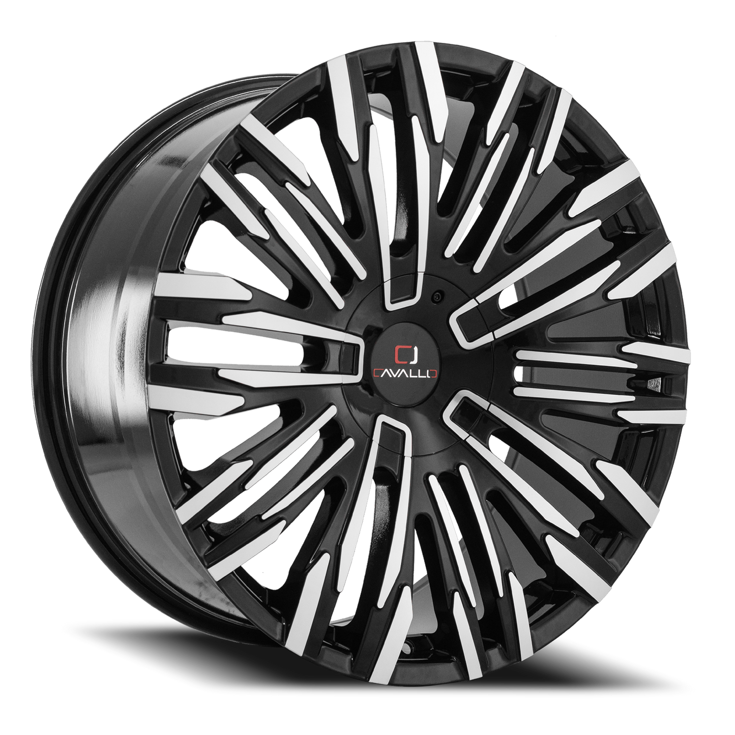 CAVALLO CLV-28 22X8.5 38 5X114.3/5X120 GLOSS BLACK & MACHINED