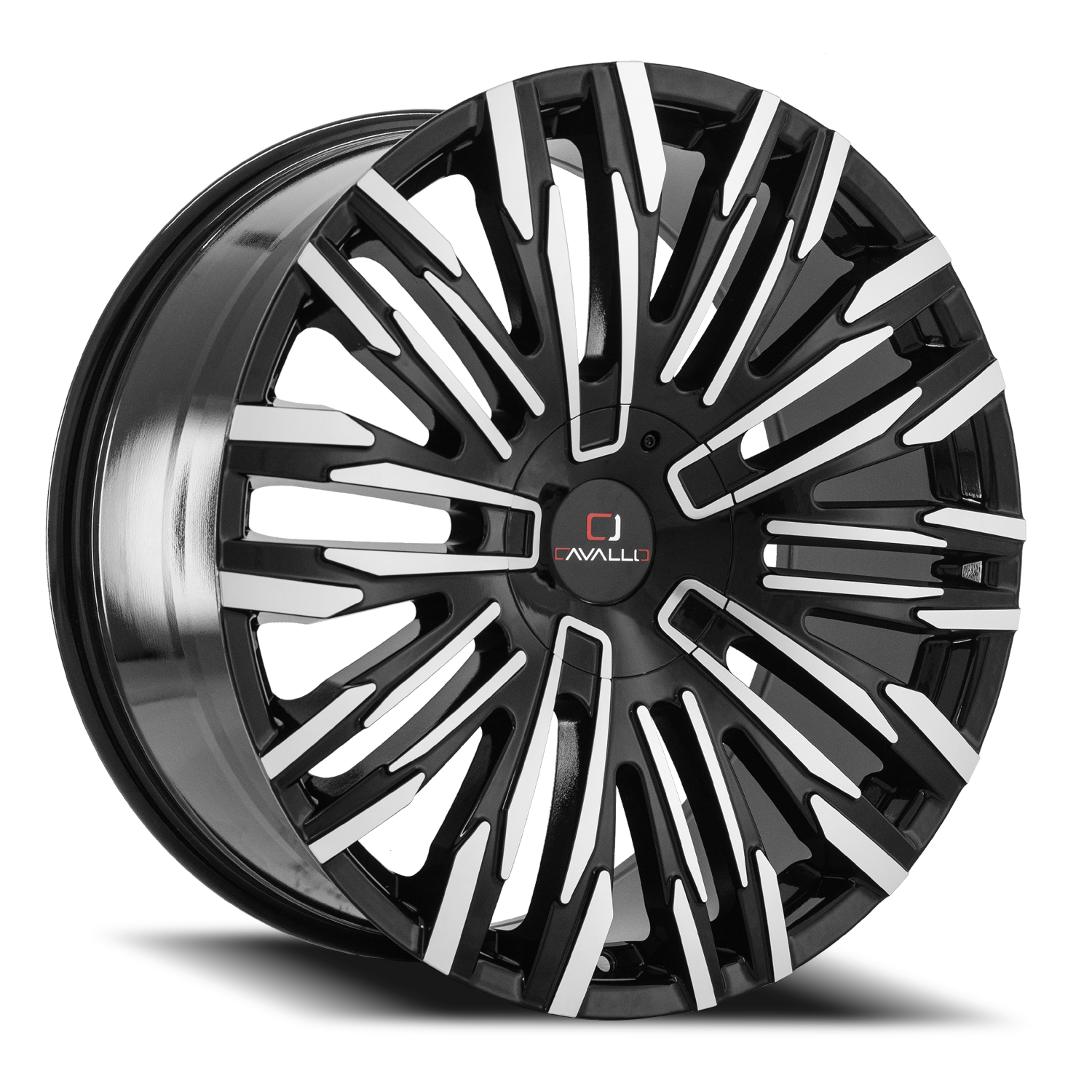 CAVALLO CLV-28 22X8.5 38 5X114.3/5X120 GLOSS BLACK & MACHINED