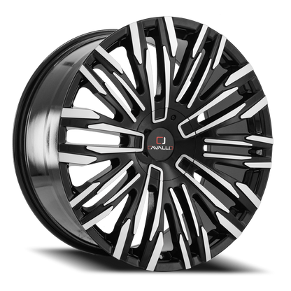 CAVALLO CLV-28 22X8.5 38 5X114.3/5X120 GLOSS BLACK & MACHINED