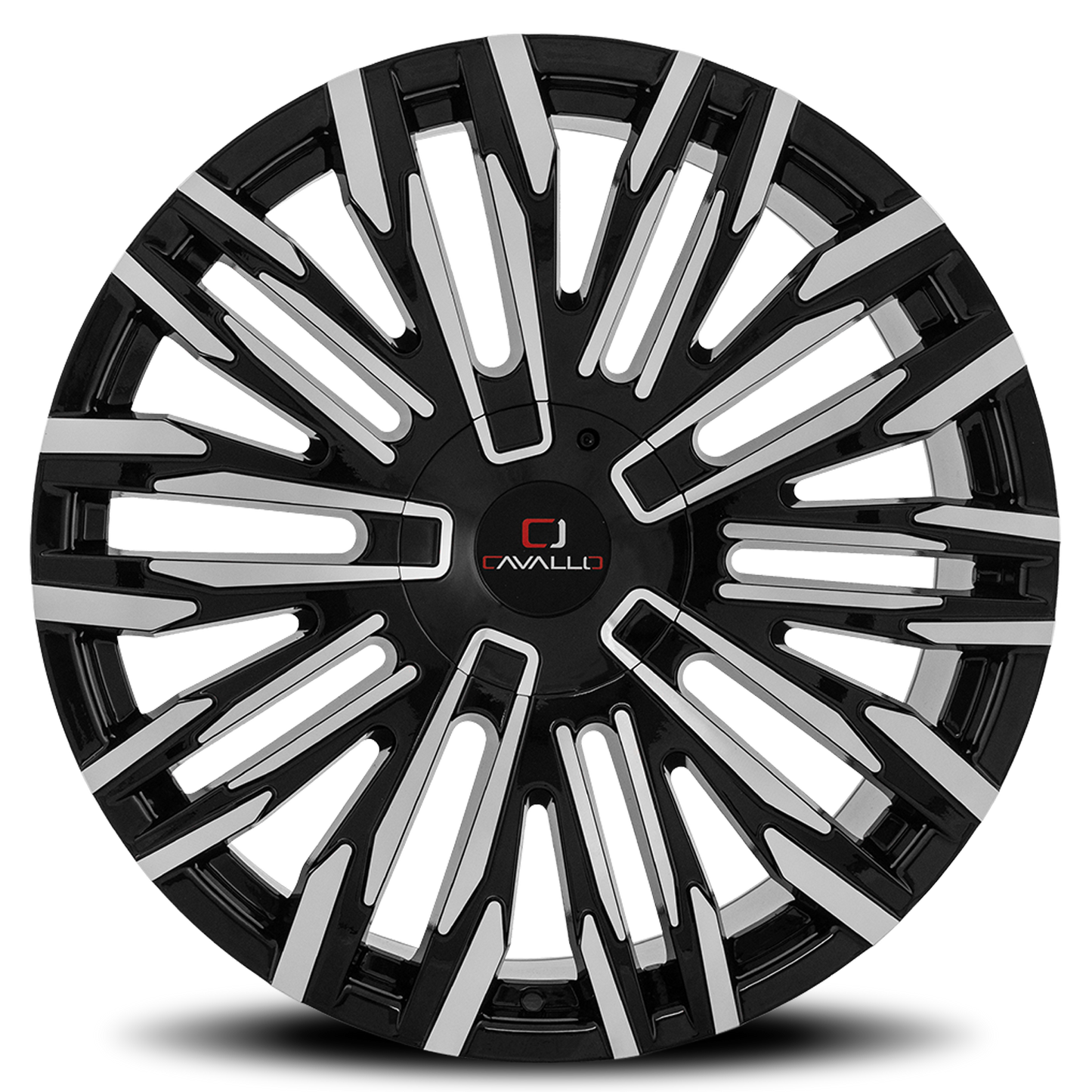 CAVALLO CLV-28 22X8.5 38 5X114.3/5X120 GLOSS BLACK & MACHINED