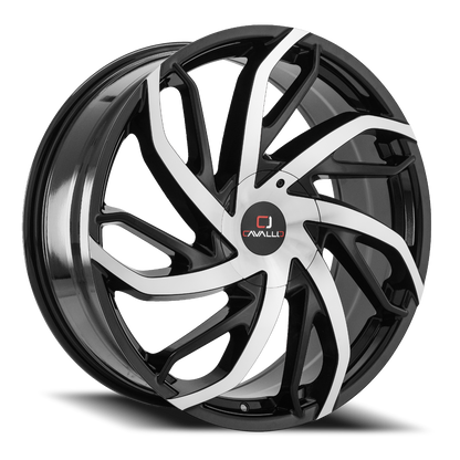 CAVALLO CLV-29 24X9 25 6X135/6X139.7 GLOSS BLACK & MACHINED