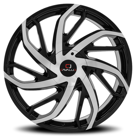 CAVALLO CLV-29 22X9.5 25 6X135/6X139.7 GLOSS BLACK & MACHINED