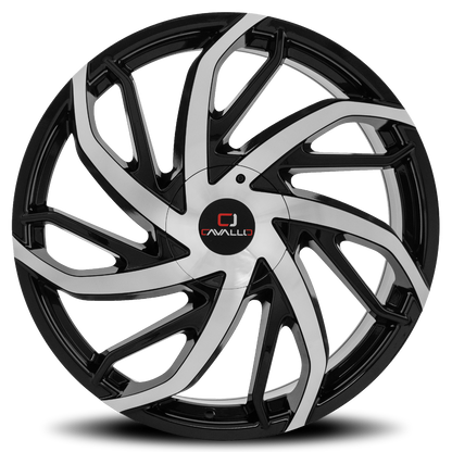 CAVALLO CLV-29 24X9 25 6X135/6X139.7 GLOSS BLACK & MACHINED