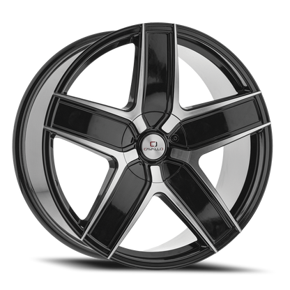 CAVALLO CLV-31 18X8 35 4X100/4X114.3 GLOSS BLACK & MACHINED