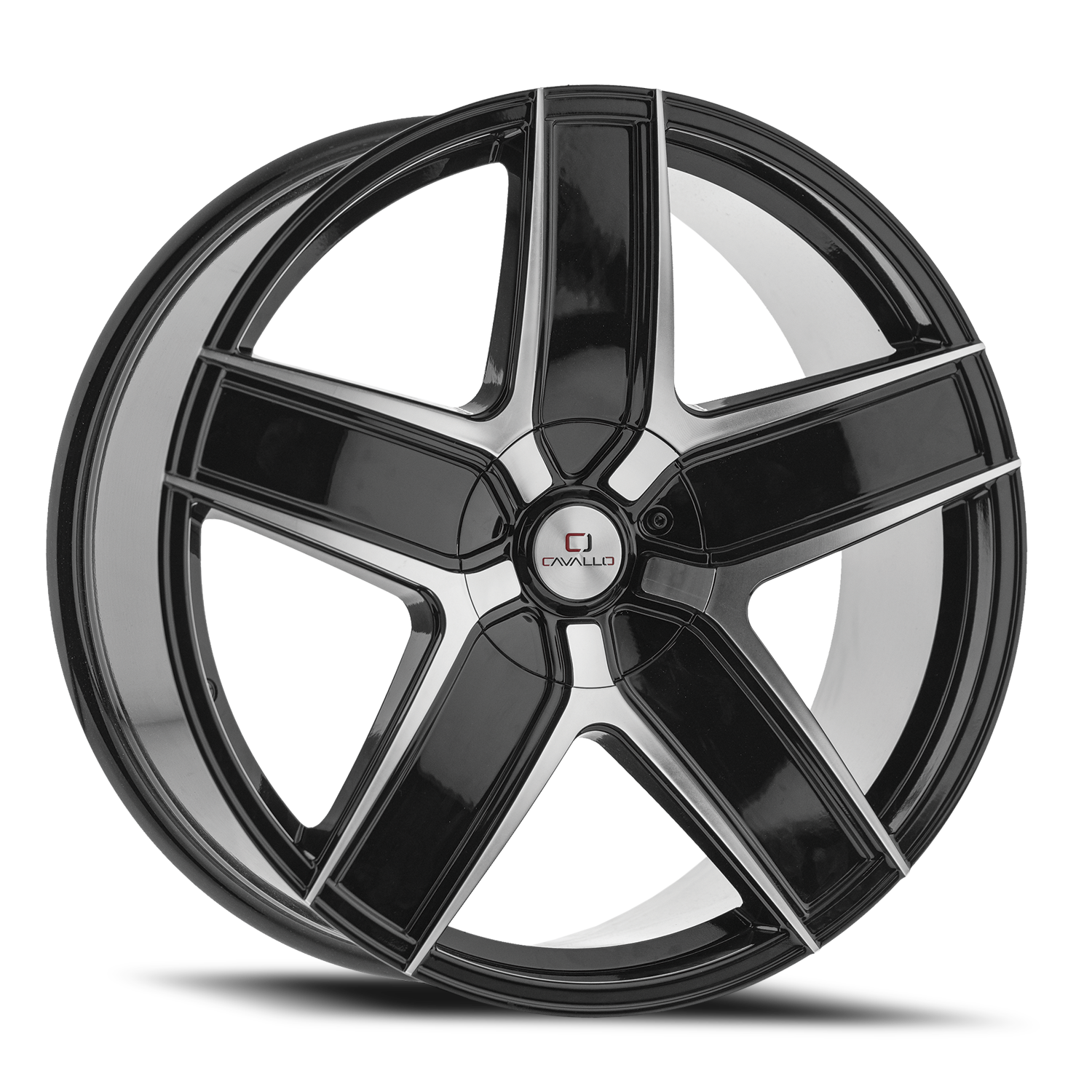 CAVALLO CLV-31 18X8 35 5X108/5X114.3 GLOSS BLACK & MACHINED