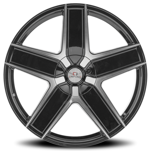 CAVALLO CLV-31 18X8 35 4X100/4X114.3 GLOSS BLACK & MACHINED