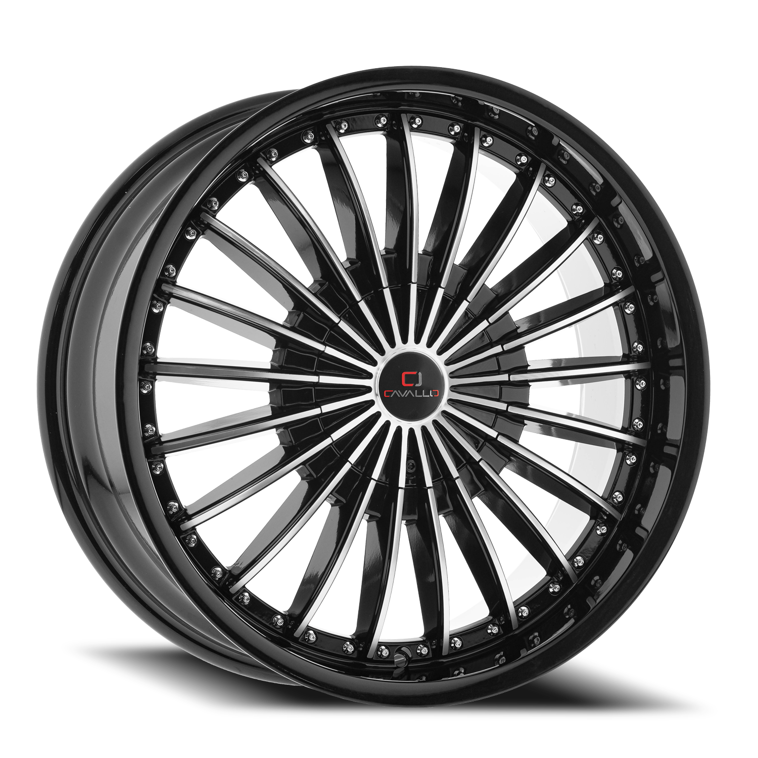 CAVALLO CLV-32 22X9.5 15 5X115/5X120 GLOSS BLACK & MACHINED
