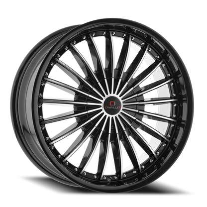 CAVALLO CLV-32 22X9.5 15 5X115/5X120 GLOSS BLACK & MACHINED