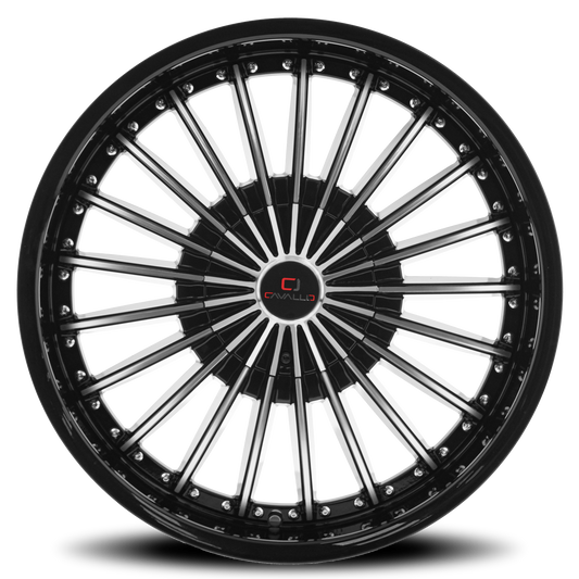 CAVALLO CLV-32 22X9.5 15 5X115/5X120 GLOSS BLACK & MACHINED