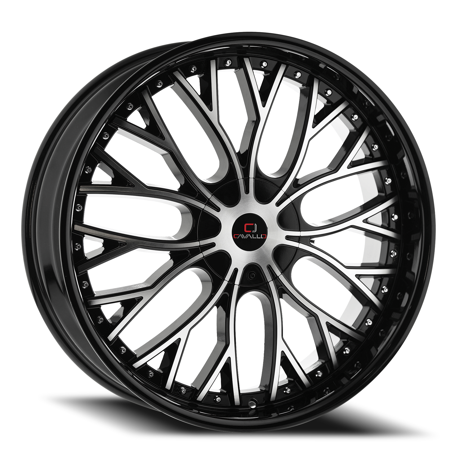 CAVALLO CLV-33 20X8.5 35 5X110/5X114.3 GLOSS BLACK & MACHINED