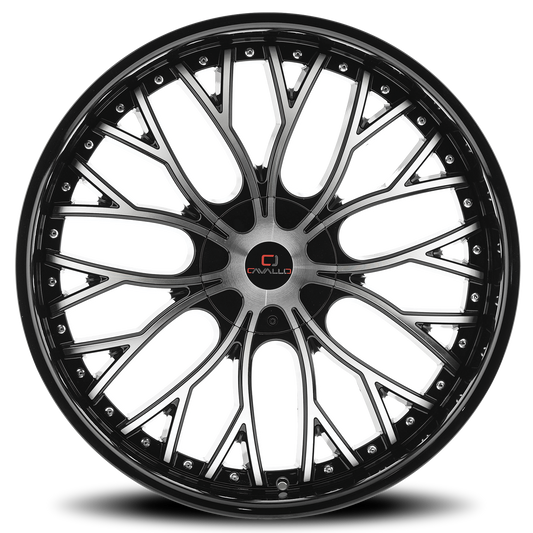 CAVALLO CLV-33 22X9.5 15 5X115/5X120 GLOSS BLACK & MACHINED