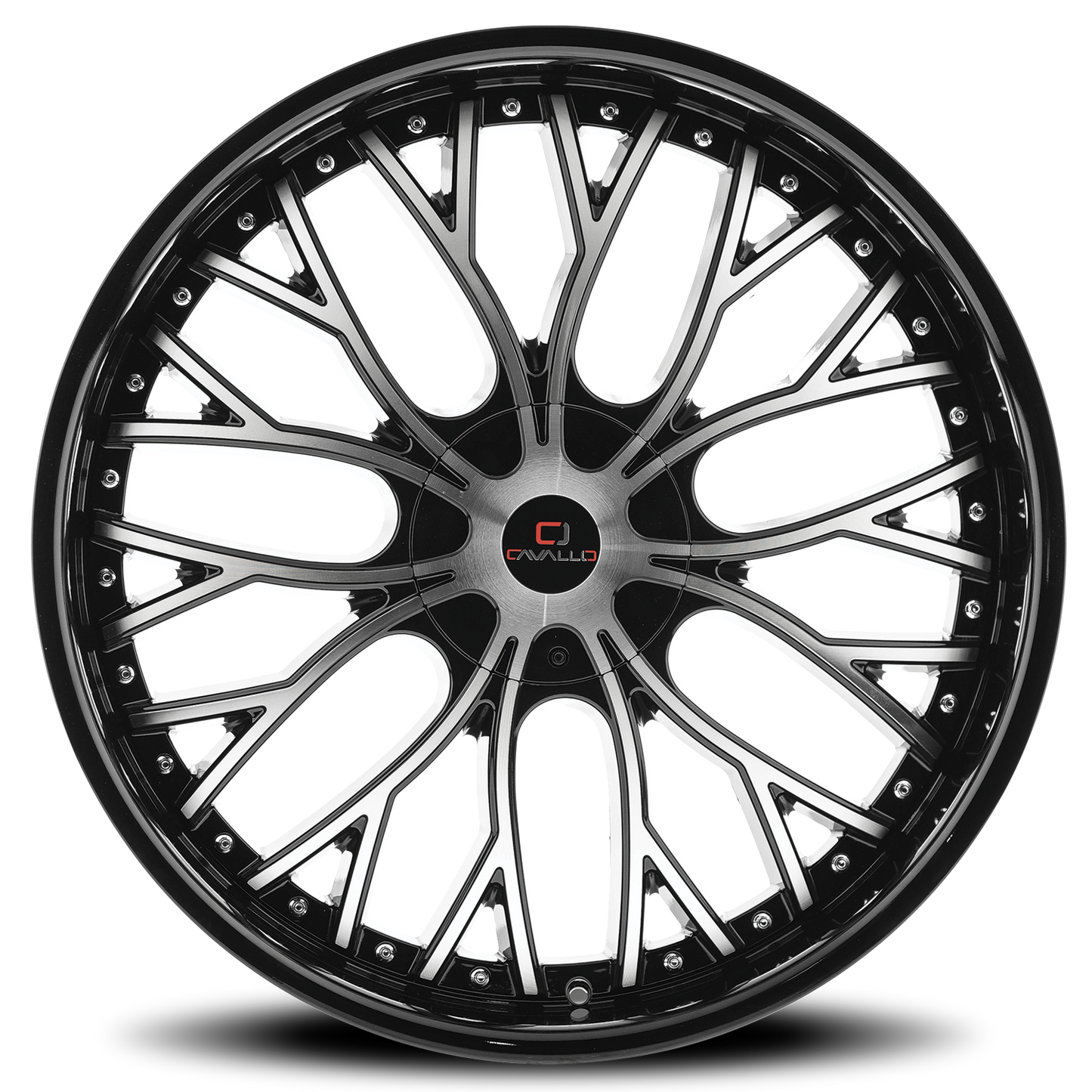 CAVALLO CLV-33 18X8 35 5X112/5X114.3 GLOSS BLACK & MACHINED