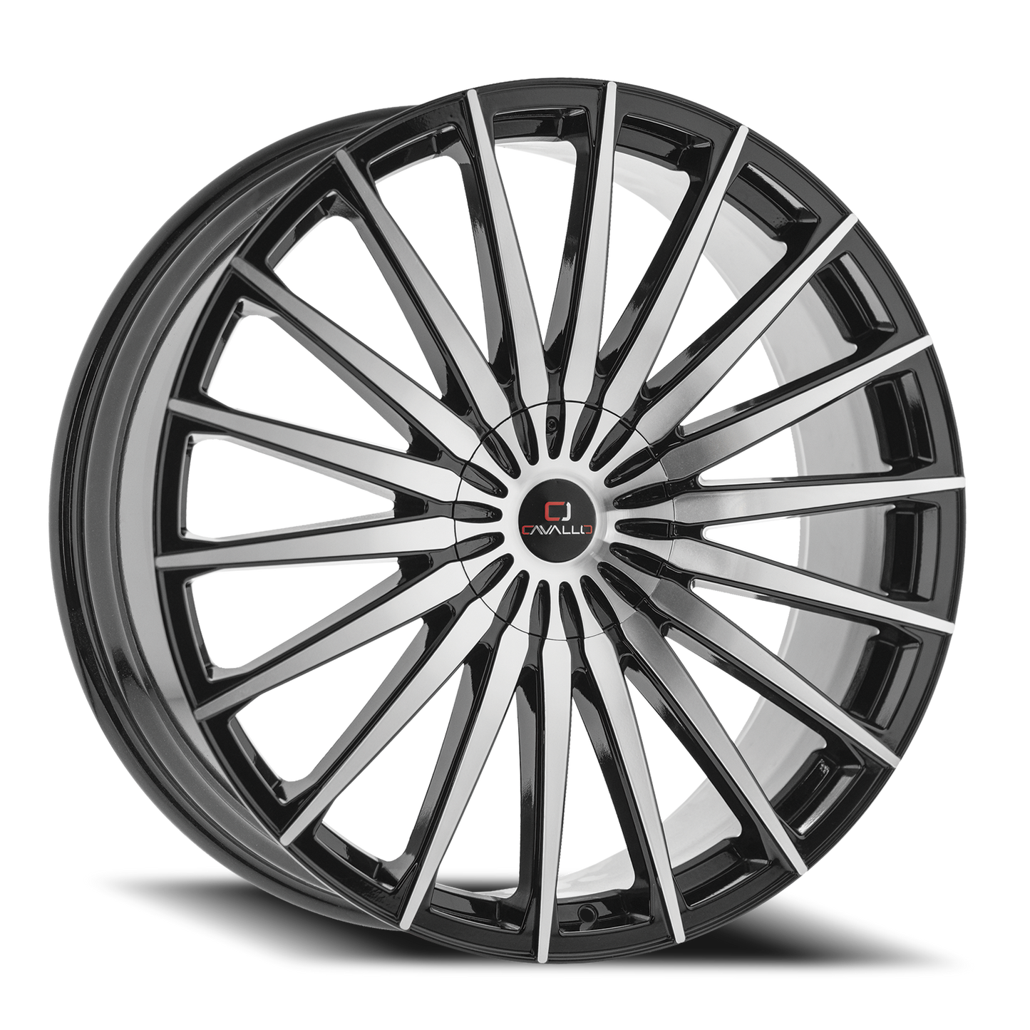 CAVALLO CLV-34 20X8.5 35 5X108/5X114.3 GLOSS BLACK & MACHINED