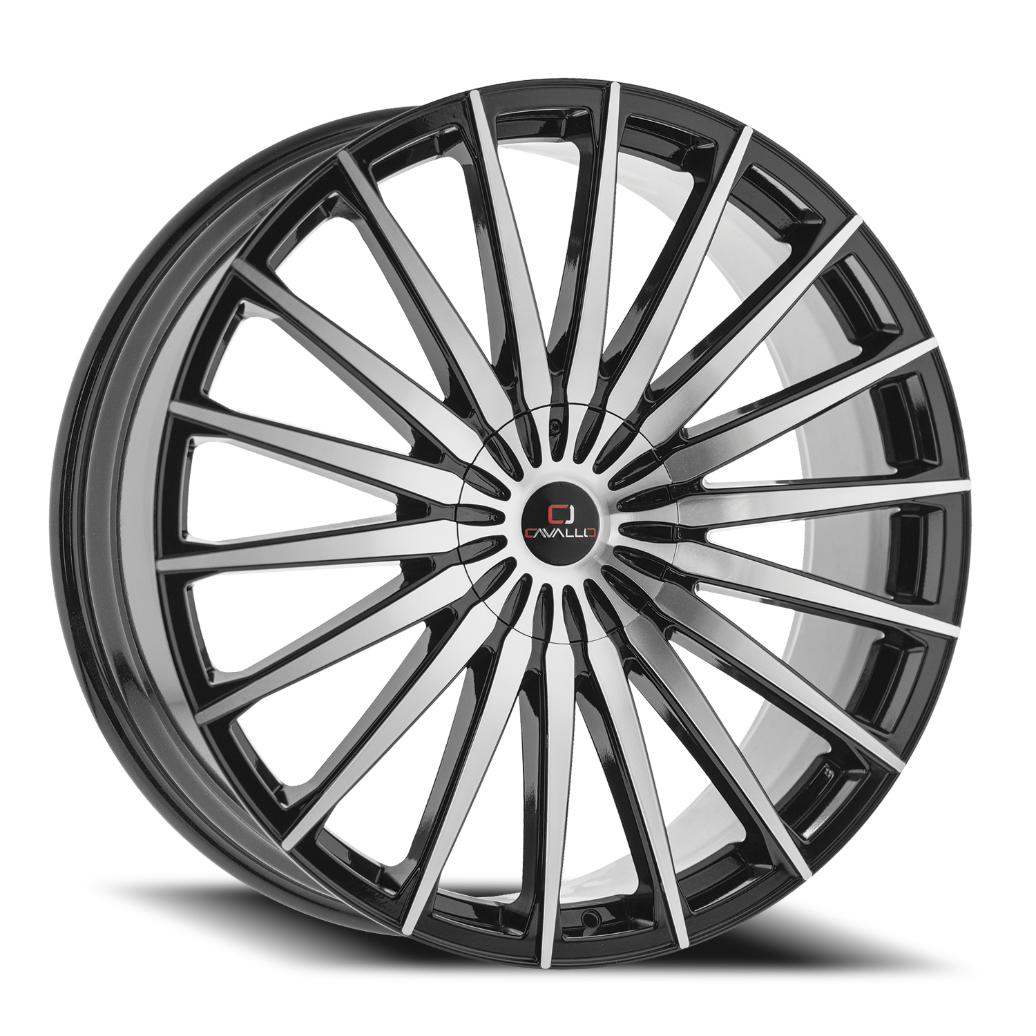 CAVALLO CLV-34 20X8.5 35 5X108/5X114.3 GLOSS BLACK & MACHINED