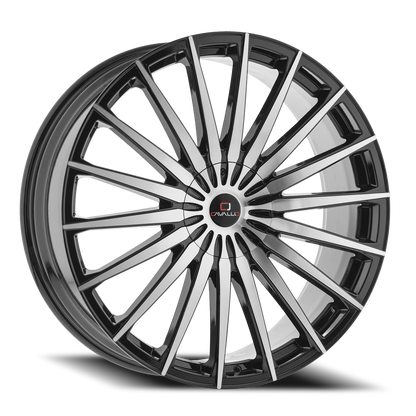 CAVALLO CLV-34 20X8.5 35 5X108/5X114.3 GLOSS BLACK & MACHINED