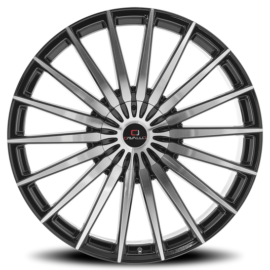 CAVALLO CLV-34 22X9.5 25 6X135/6X139.7 GLOSS BLACK & MACHINED