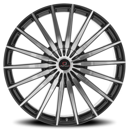 CAVALLO CLV-34 20X8.5 35 5X112/5X114.3 GLOSS BLACK & MACHINED