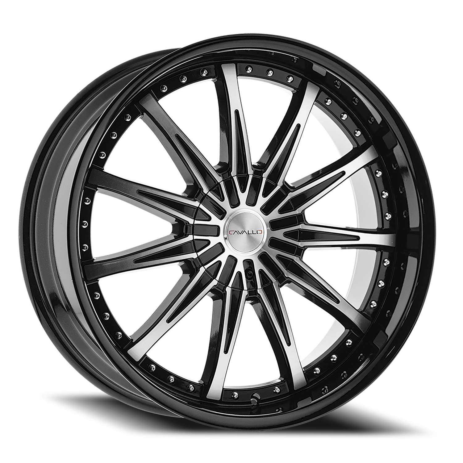 CAVALLO CLV-35 22X9.5 15 5X115/5X139.7 GLOSS BLACK & MACHINED
