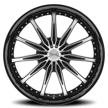 CAVALLO CLV-35 22X9.5 15 5X115/5X139.7 GLOSS BLACK & MACHINED