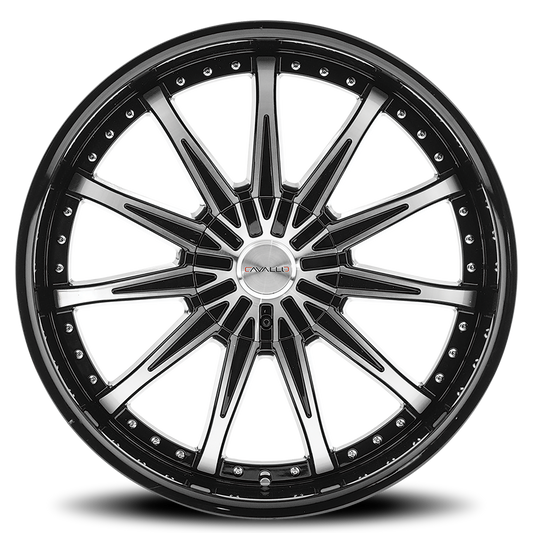 CAVALLO CLV-35 22X9.5 15 5X115/5X139.7 GLOSS BLACK & MACHINED