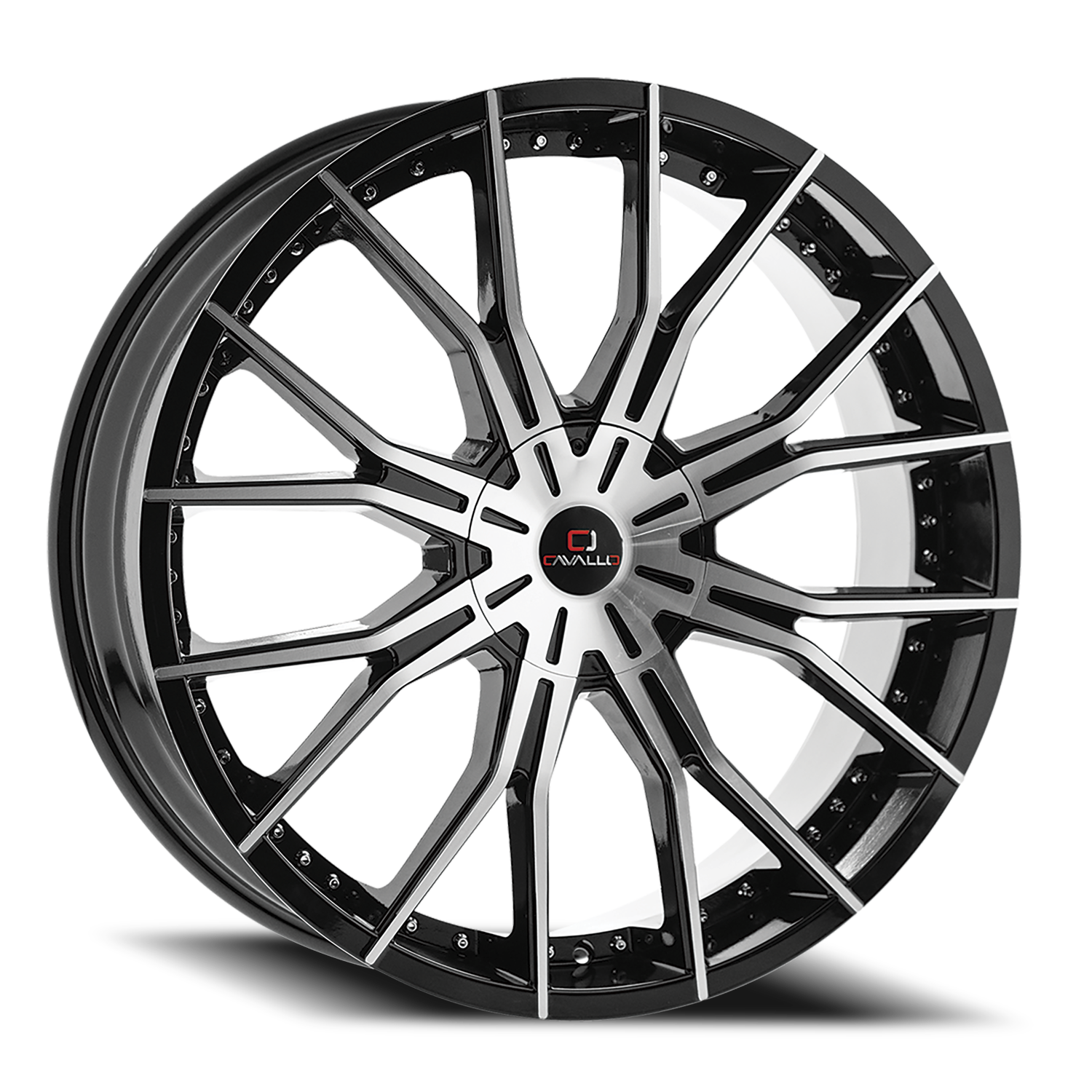CAVALLO CLV-36 18X8 35 5X110/5X114.3 GLOSS BLACK & MACHINED