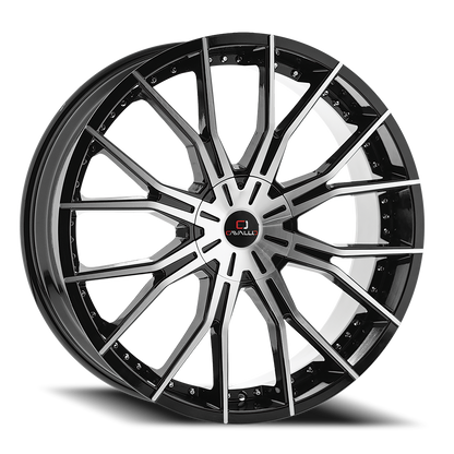 CAVALLO CLV-36 18X8 35 5X110/5X114.3 GLOSS BLACK & MACHINED