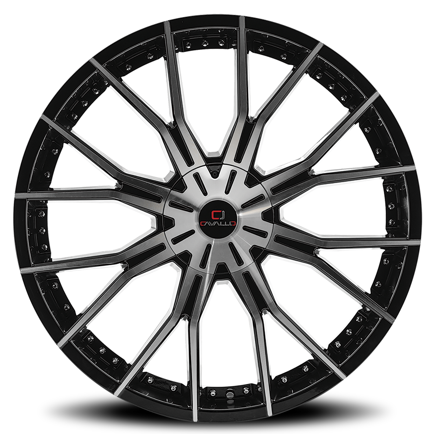 CAVALLO CLV-36 22X8.5 38 5X112/5X114.3 GLOSS BLACK & MACHINED
