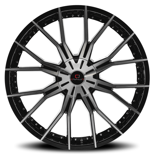 CAVALLO CLV-36 18X8 35 5X100/5X114.3 GLOSS BLACK & MACHINED