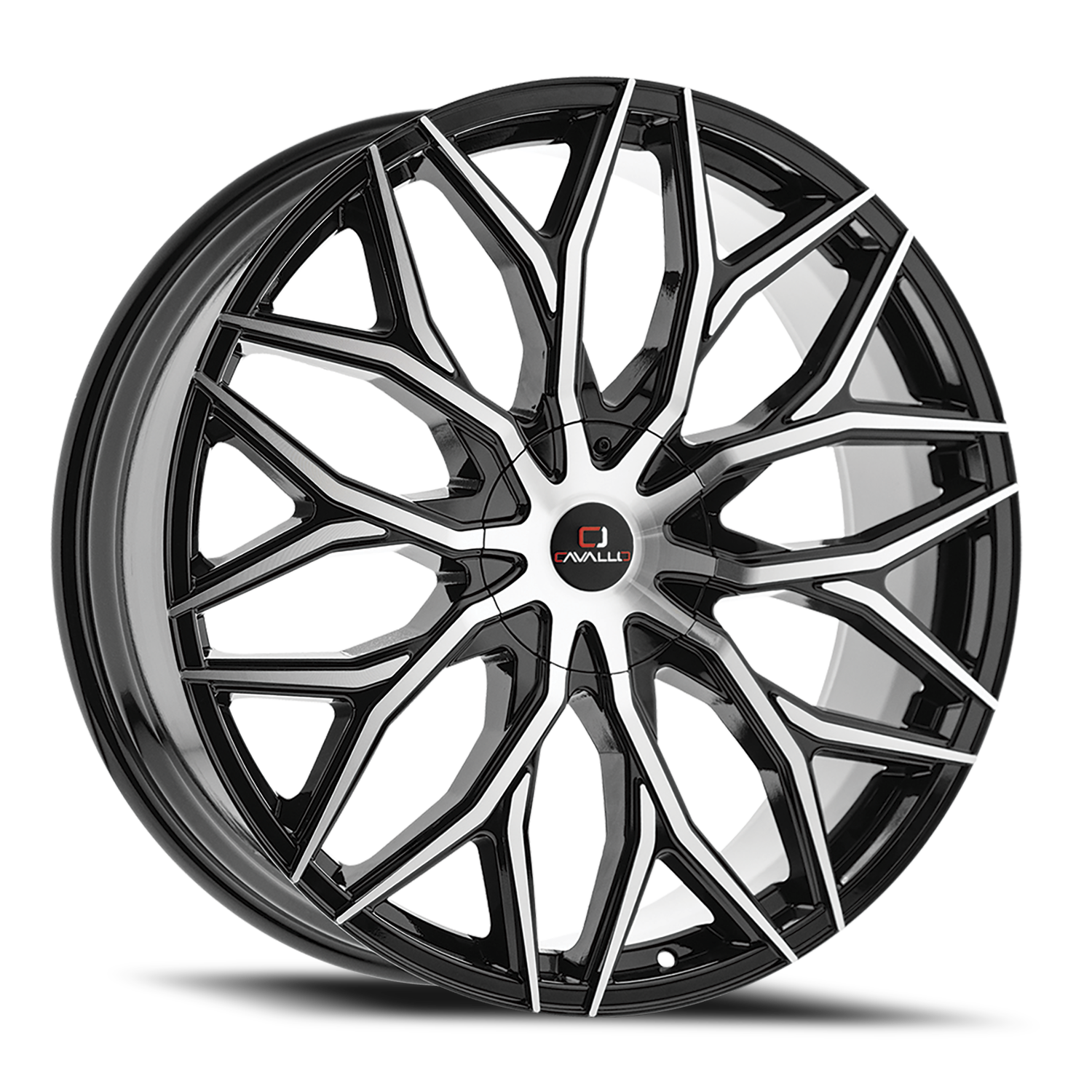 CAVALLO CLV-37 20X8.5 35 5X108/5X114.3 GLOSS BLACK & MACHINED