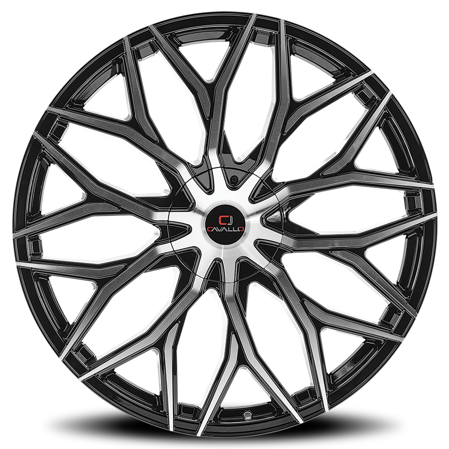 CAVALLO CLV-37 22X8.5 38 5X114.3/5X120 GLOSS BLACK & MACHINED