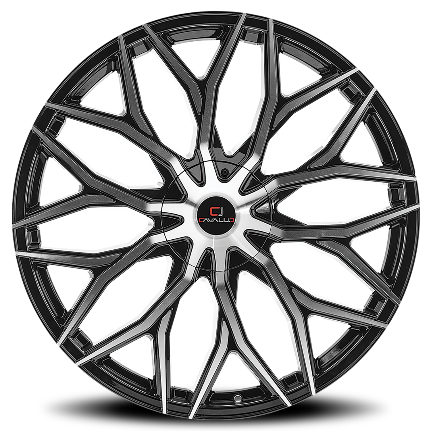 CAVALLO CLV-37 18X8 35 5X112/5X114.3 GLOSS BLACK & MACHINED