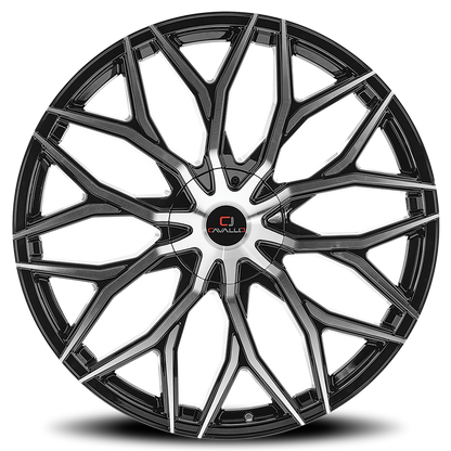 CAVALLO CLV-37 20X8.5 35 5X110/5X114.3 GLOSS BLACK & MACHINED