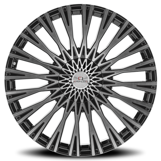 CAVALLO CLV-40 22X9.5 25 6X135/6X139.7 GLOSS BLACK & MACHINED