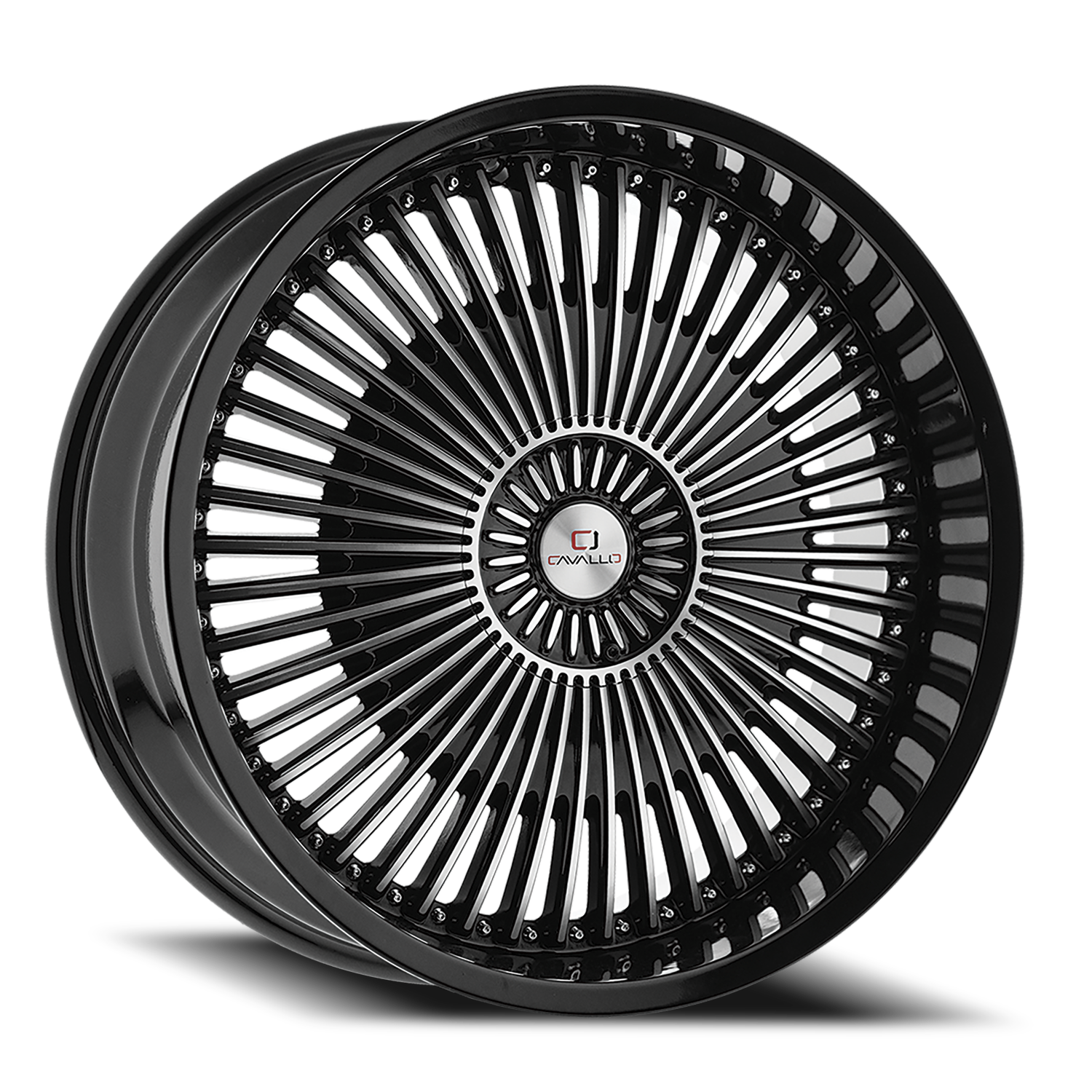 CAVALLO CLV-41 22X8.5 38 5X108/5X114.3 GLOSS BLACK & MACHINED