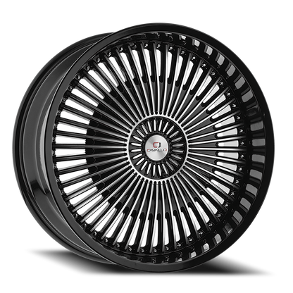 CAVALLO CLV-41 22X8.5 38 5X108/5X114.3 GLOSS BLACK & MACHINED