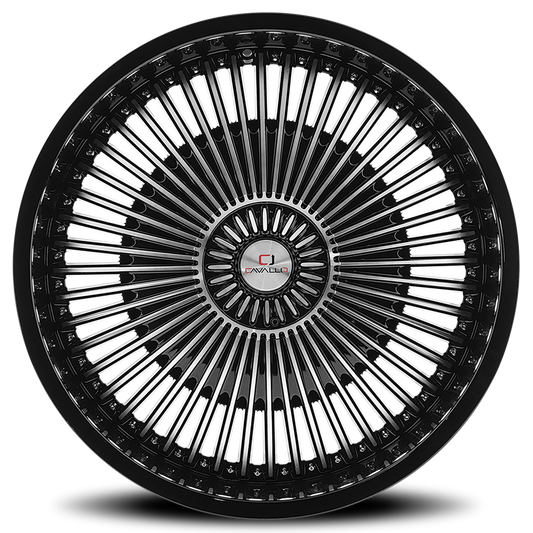 CAVALLO CLV-41 18X8 35 5X112/5X114.3 GLOSS BLACK & MACHINED