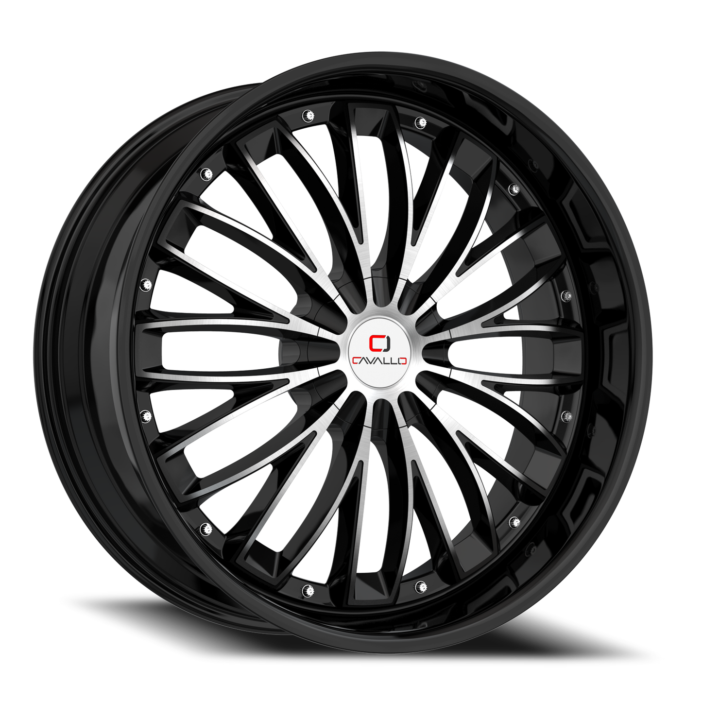 CAVALLO CLV-42 18X8 35 5X108/5X114.3 GLOSS BLACK & MACHINED