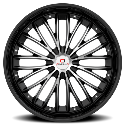 CAVALLO CLV-42 20X8.5 35 5X108/5X114.3 GLOSS BLACK & MACHINED