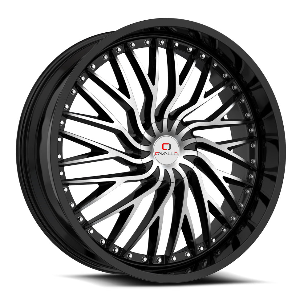 CAVALLO CLV-43 22X9.5 15 BLANK GLOSS BLACK & MACHINED