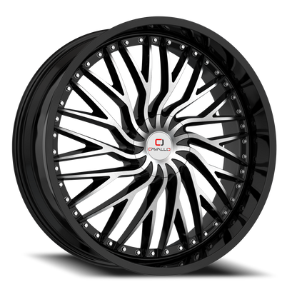 CAVALLO CLV-43 18X8 35 4X100/4X114.3 GLOSS BLACK & MACHINED
