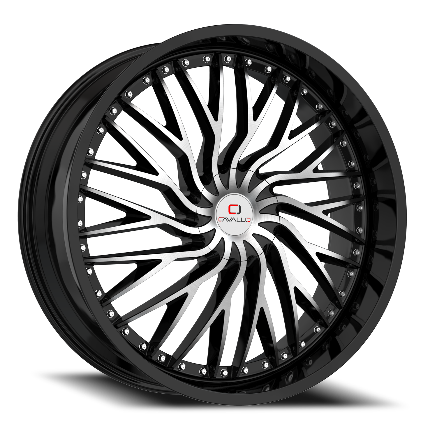CAVALLO CLV-43 22X8.5 38 5X114.3/5X120 GLOSS BLACK & MACHINED