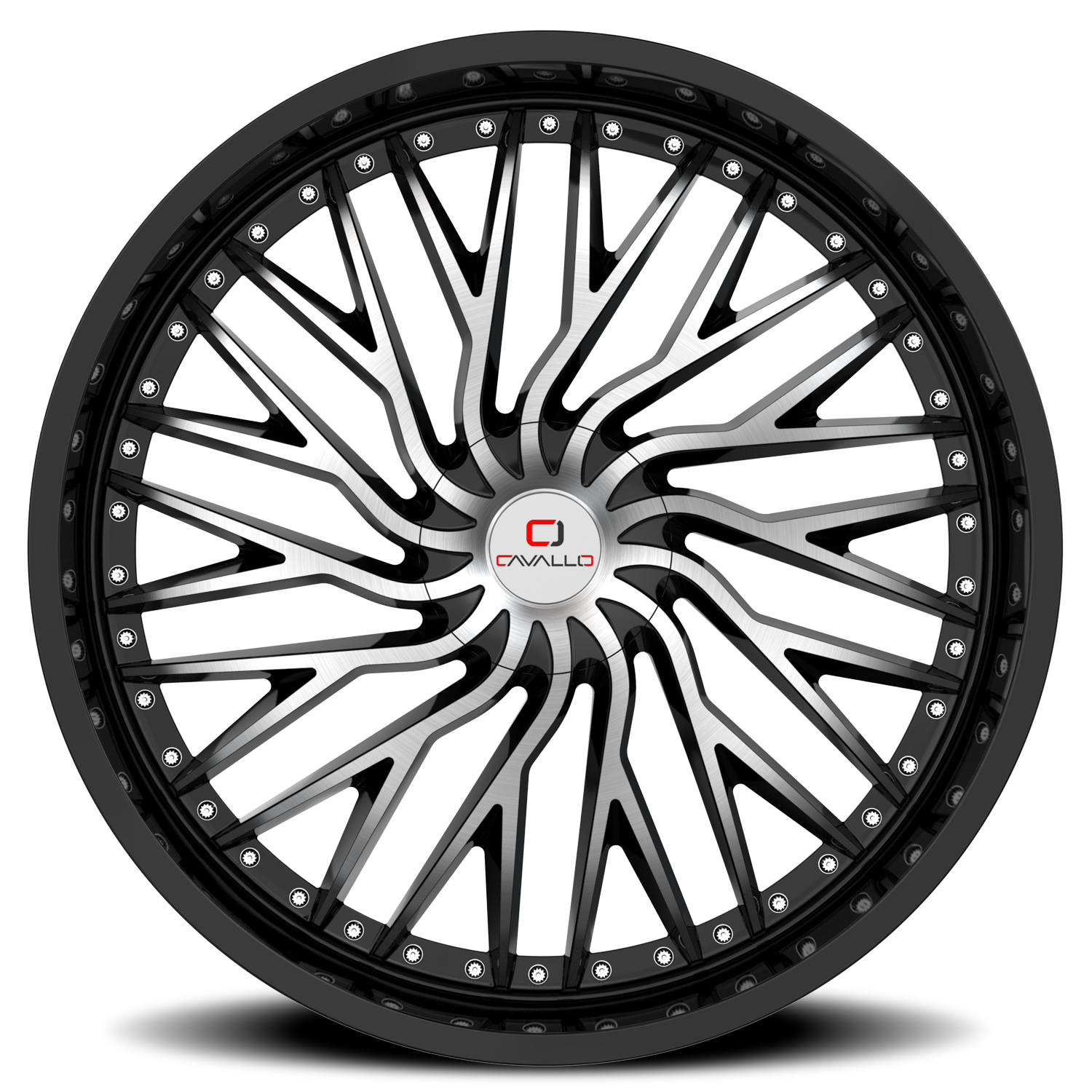 CAVALLO CLV-43 18X8 35 4X100/4X114.3 GLOSS BLACK & MACHINED