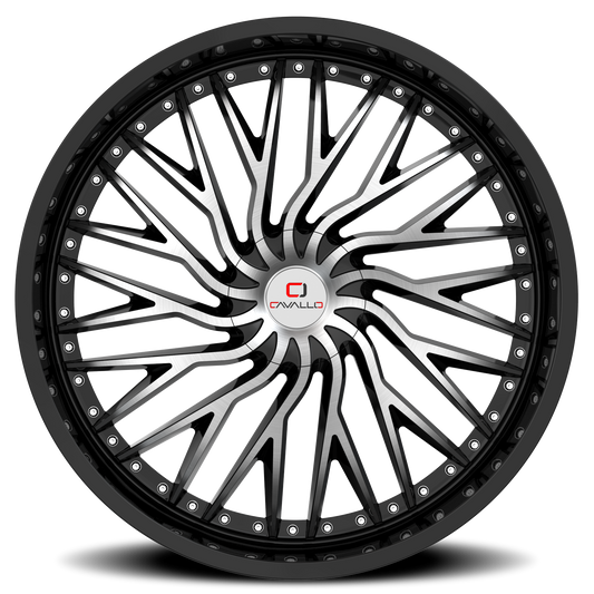 CAVALLO CLV-43 22X9.5 15 5X115/5X120 GLOSS BLACK & MACHINED