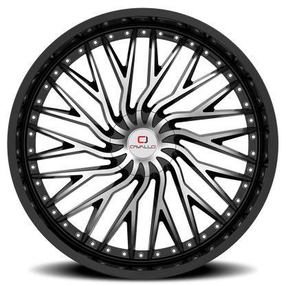 CAVALLO CLV-43 22X9.5 25 6X135/6X139.7 GLOSS BLACK & MACHINED