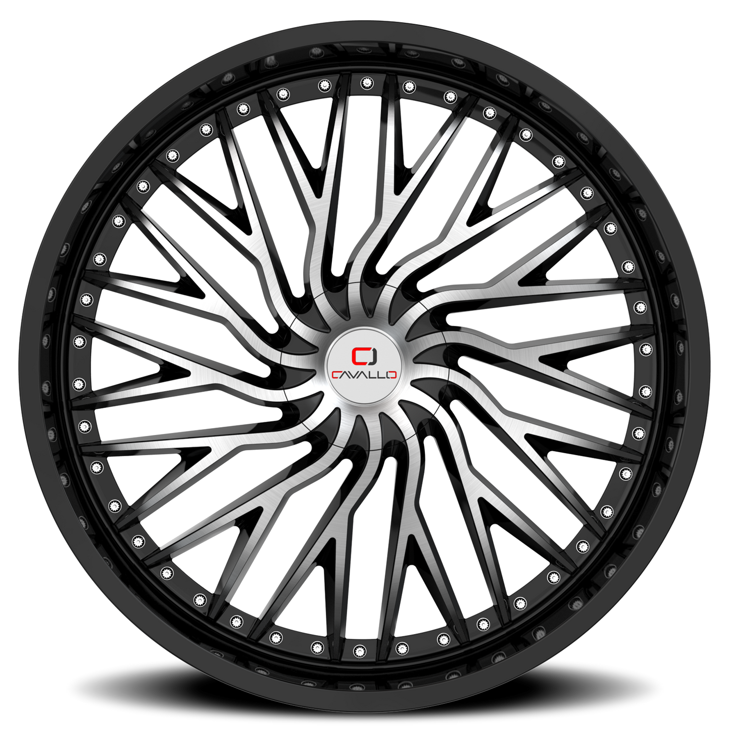 CAVALLO CLV-43 18X8 35 5X108/5X114.3 GLOSS BLACK & MACHINED