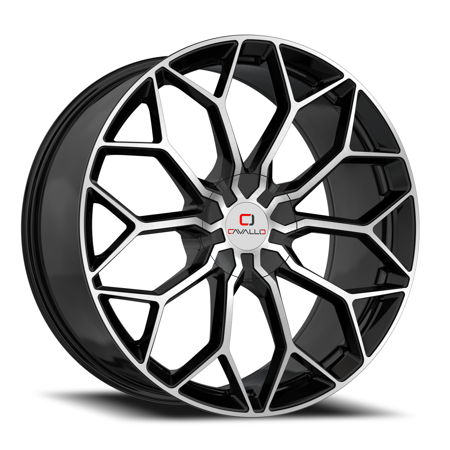 CAVALLO CLV-44 20X8.5 35 5X112/5X114.3 GLOSS BLACK & MACHINED